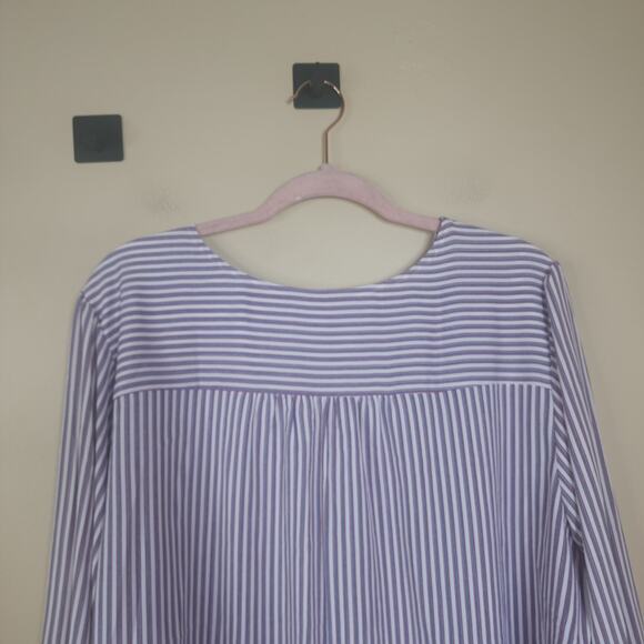 LOFT Striped Long Sleeve V-neck Blouse Size 20 - Picture 6 of 9